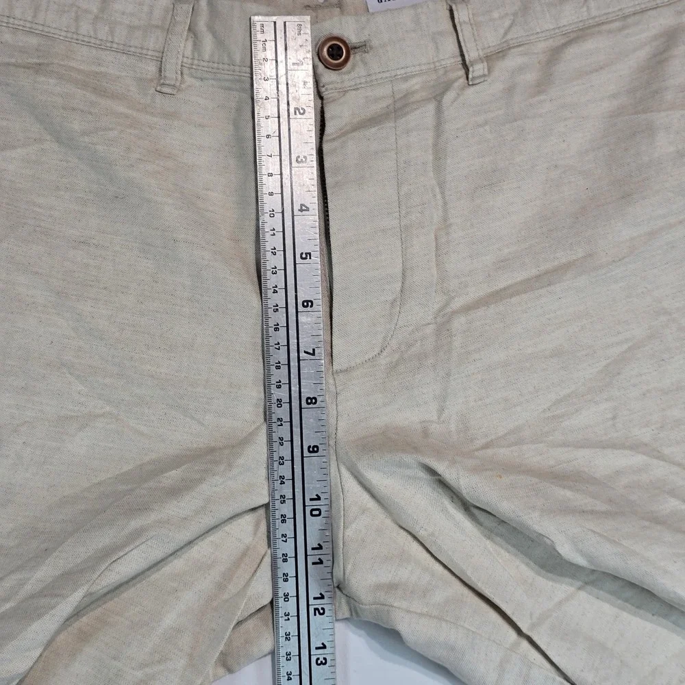 Gap‎ Mens 34 Stone Beige Linen Cotton Blend 10 Inch Inseam Shorts 228590-00